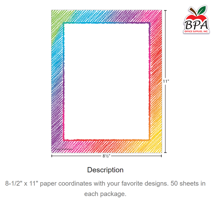 Teacher Created Resources • Papel con borde decorativo "Colorful Scribble"