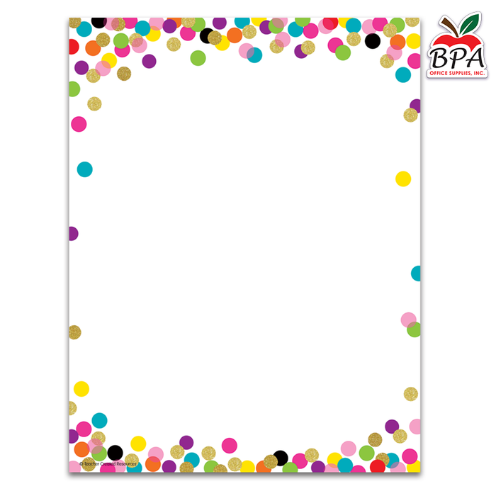 Teacher Created Resources • Papel con borde decorativo "Confetti"