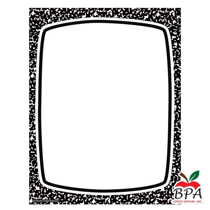 Teacher Created Resources •  Papel con borde decorativo "Cool for School - Composition"