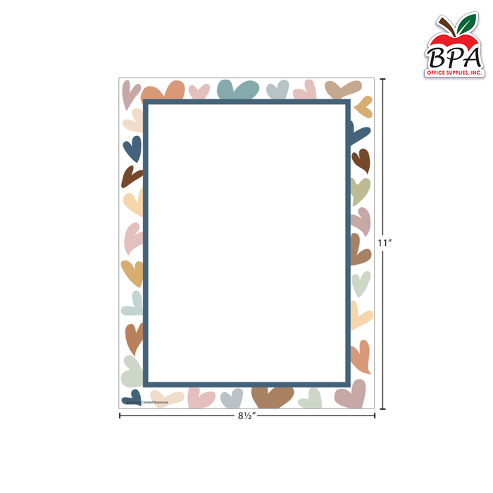 Teacher Created Resources • Papel con borde decorativo "Everyone is Welcome Hearts"