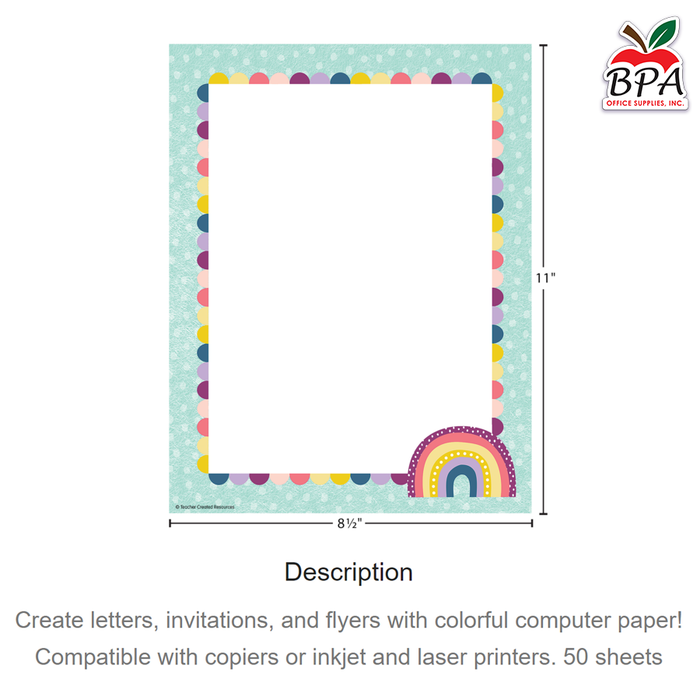 Teacher Created Resources • Papel con borde decorativo "Oh Happy Day"