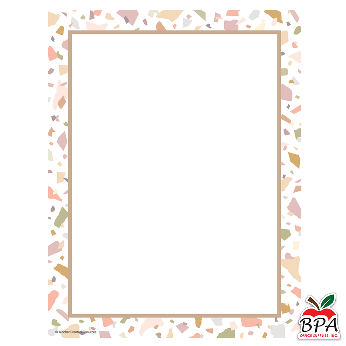 Teacher Created Resources •  Papel con borde decorativo "Terrazzo Tones"