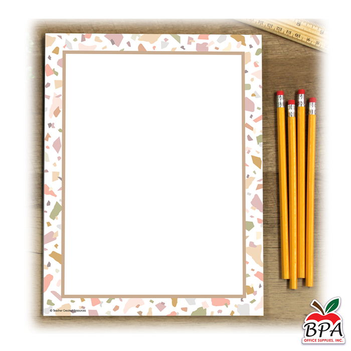 Teacher Created Resources •  Papel con borde decorativo "Terrazzo Tones"