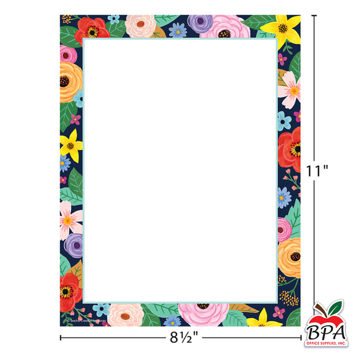 Teacher Created Resources •  Papel con borde decorativo "Wildflowers"