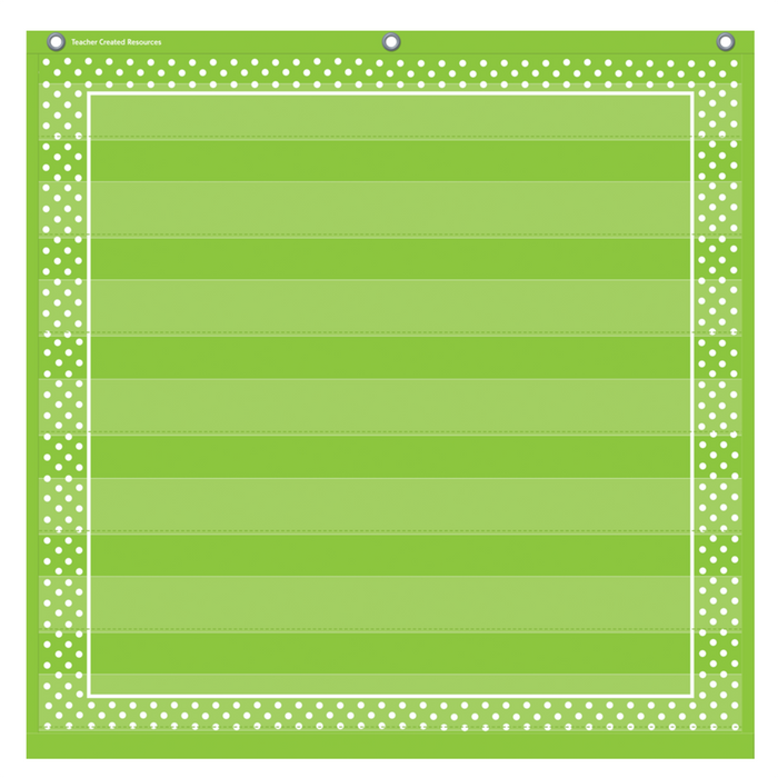 Teacher Created Resources • Pocket Chart 7 bolsillos (color: lime polka dots)
