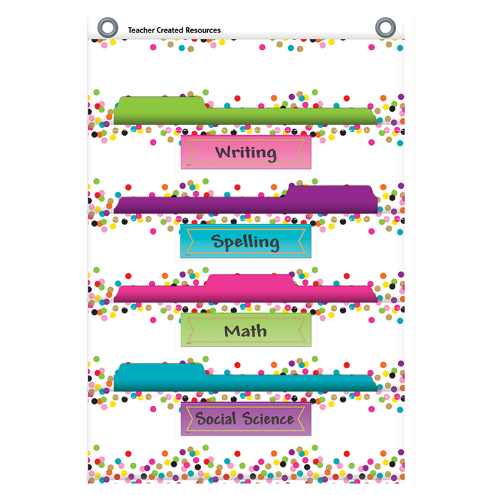 Teacher Created Resources •  Pocket File Storage Pocket Chart (color: confetti)