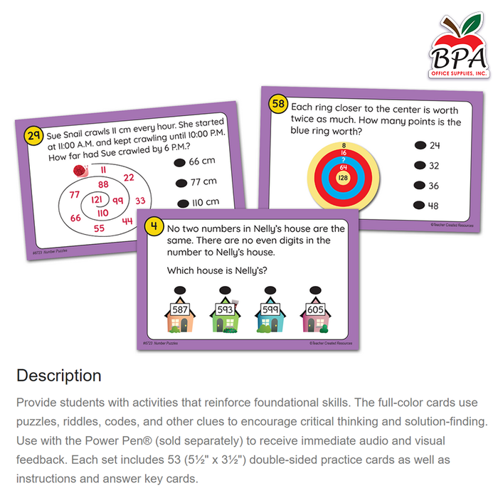 Teacher Created Resources • Power Pen Play: Number Puzzles Gr. 2–3