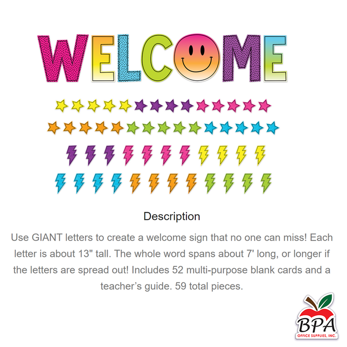 Teacher Created Resources •  Set decorativo "Brights 4Ever Welcome"