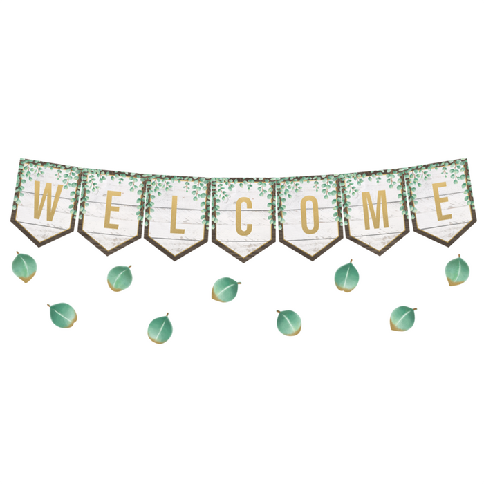 Teacher Created Resources •  Set decorativo "Eucalyptus - Pennants Welcome"