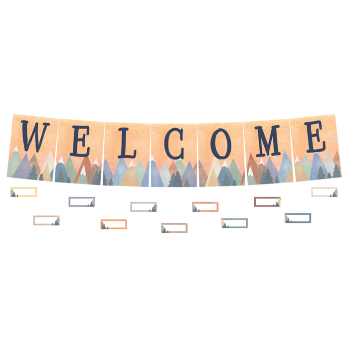 Teacher Created Resources •  Set decorativo "Moving Mountains - Pennants Welcome"