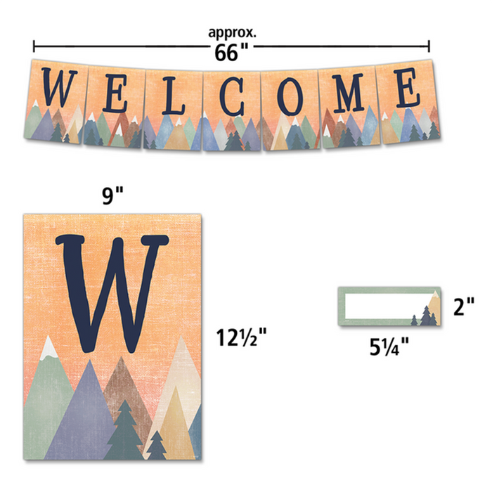Teacher Created Resources •  Set decorativo "Moving Mountains - Pennants Welcome"