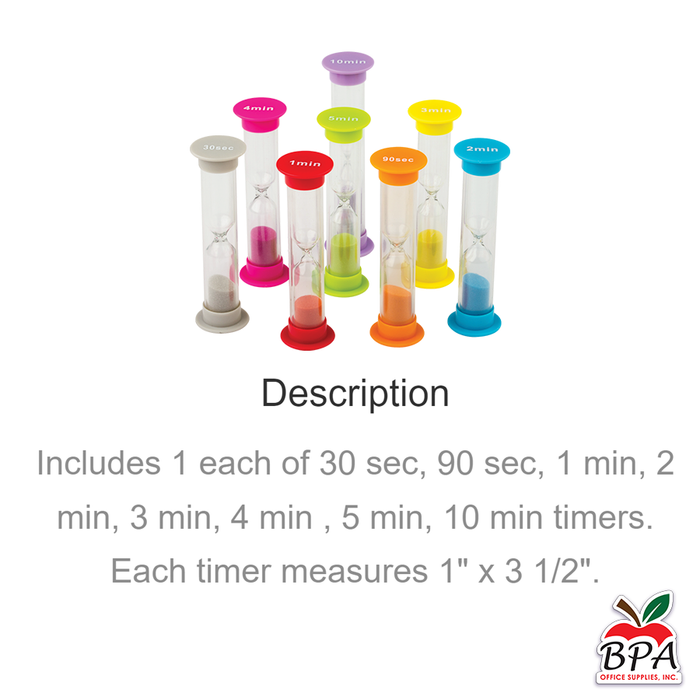 Teacher Created Resources • Small Sand Timers Combo 8-Pack