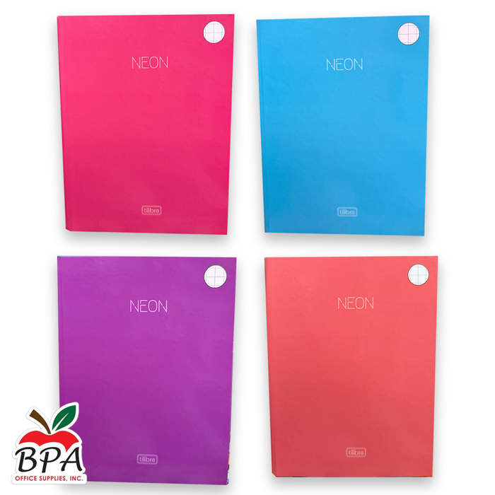 Tilibra • Libreta Quadriculada NEON - Carpeta Dura (9mm)