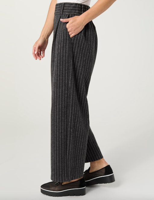 Ventura Brushed Stripe Wide Leg Crop Pant