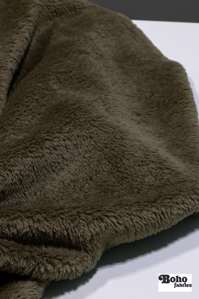 Walnut Brown, Classic Double - Velour High Loft Fleece Fabric by Polartec 2nds - Boho Fabrics - Performance Fabrics